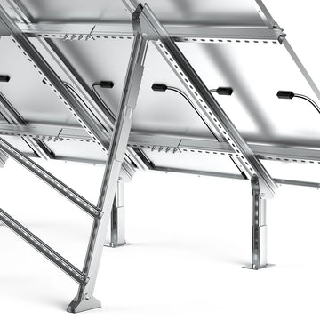 FE-FAITH Solar Ground Mount | Fit MEGA 335 / MEGA 410 | Adjustable, Easy-to-Install Brackets for 1-4 Panels