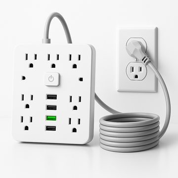 Fe Faith PowerFlow™ Power Strip – 9 Outlets + USB