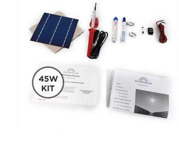 45W DIY solar panel kit with 15 6x6 inch solar cells and soldering tools