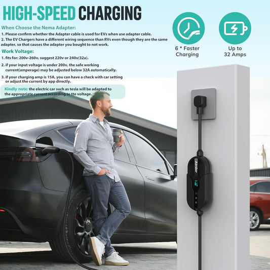 Aimiler Smart Level 2 EV Charger – 32A, WiFi, NACS