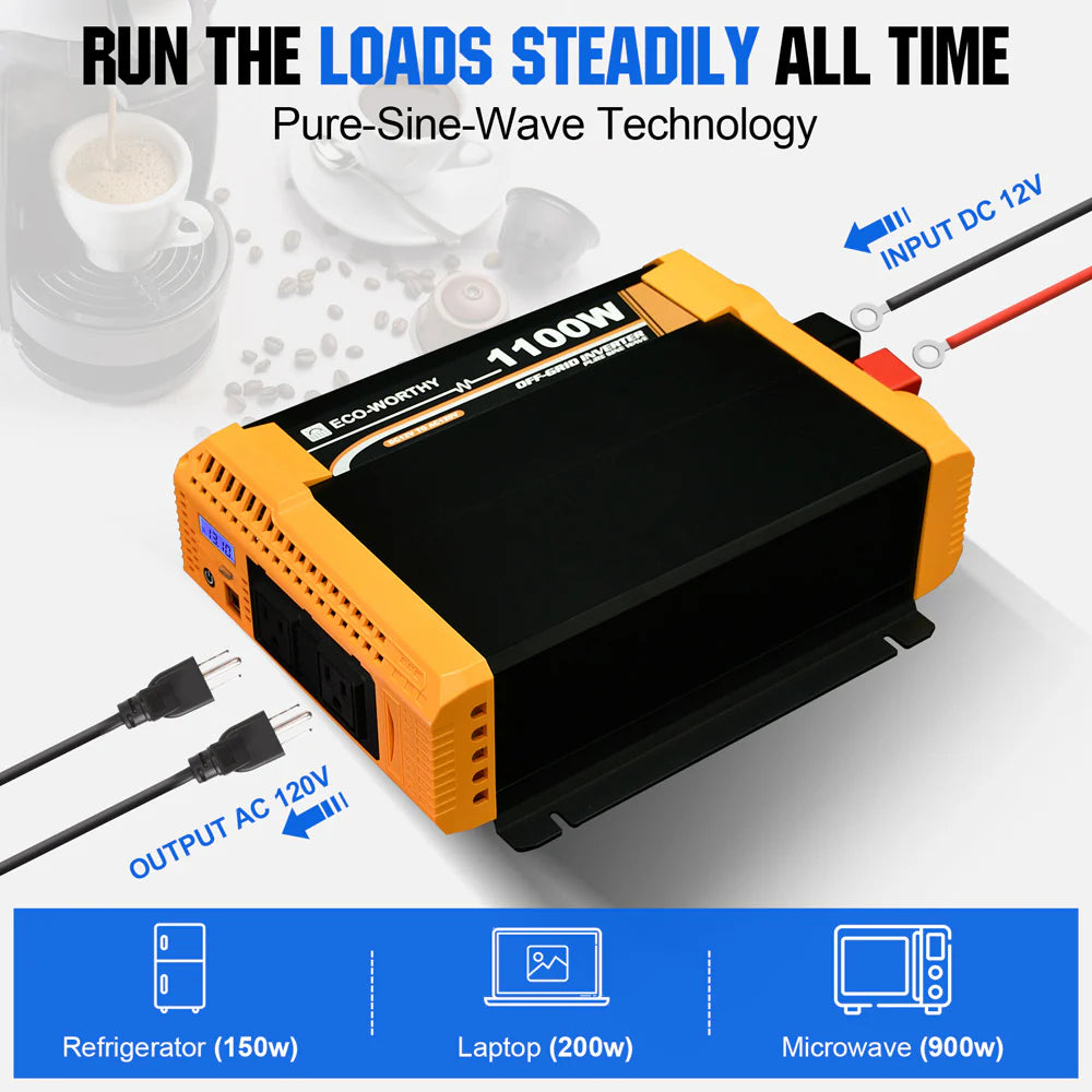 FE-FAITH  1100W Off Grid Pure Sine Wave Inverter 12V to 110V