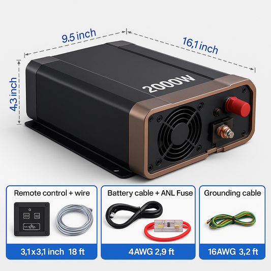 Fe Faith VoltMate™ 2000W 12V Sine Wave Inverter