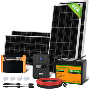 FE-FAITH 400W 12V (4x100W) Complete MPPT Off Grid Solar Kit