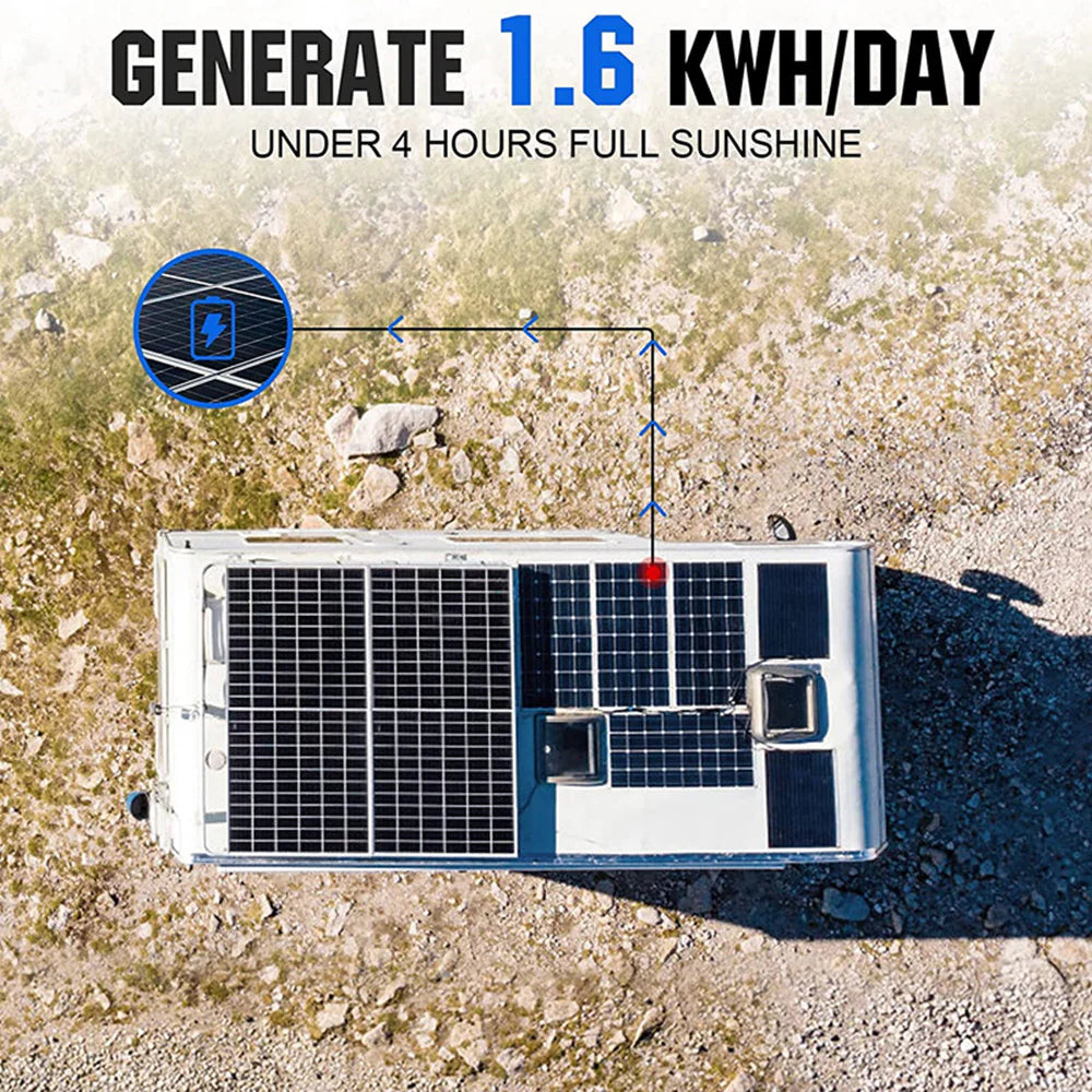 FE-FAITH 400W 12V (4x100W) Complete MPPT Off Grid Solar Kit