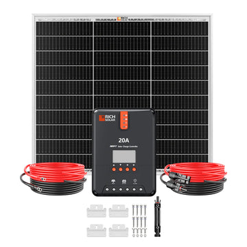 FE-FAITH 50W Solar Kit - Panel, 20A MPPT Controller, Wires & Brackets DIY Kit