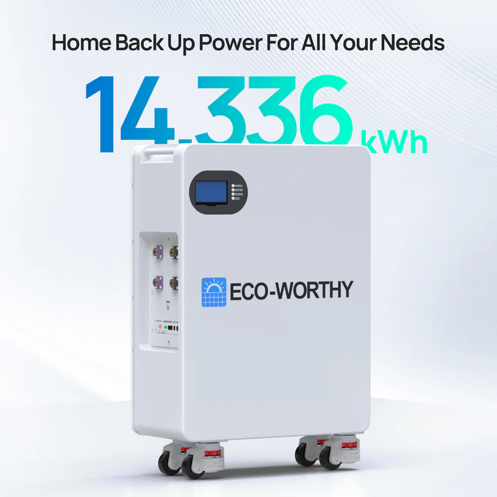 FE-FAITH 51.2V 280Ah LiFePO4 Floor Standing Battery with Nylon Wheels for Off-Grid