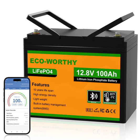 FE-FAITH LiFePO4 12V 100Ah Lithium Iron Phosphate Battery With Bluetooth And Low-temperature Protection