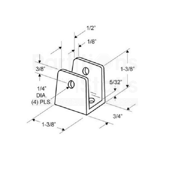 FE-FAITH  Panel Bracket Kit Two Ear 1/2" Stainless Steel