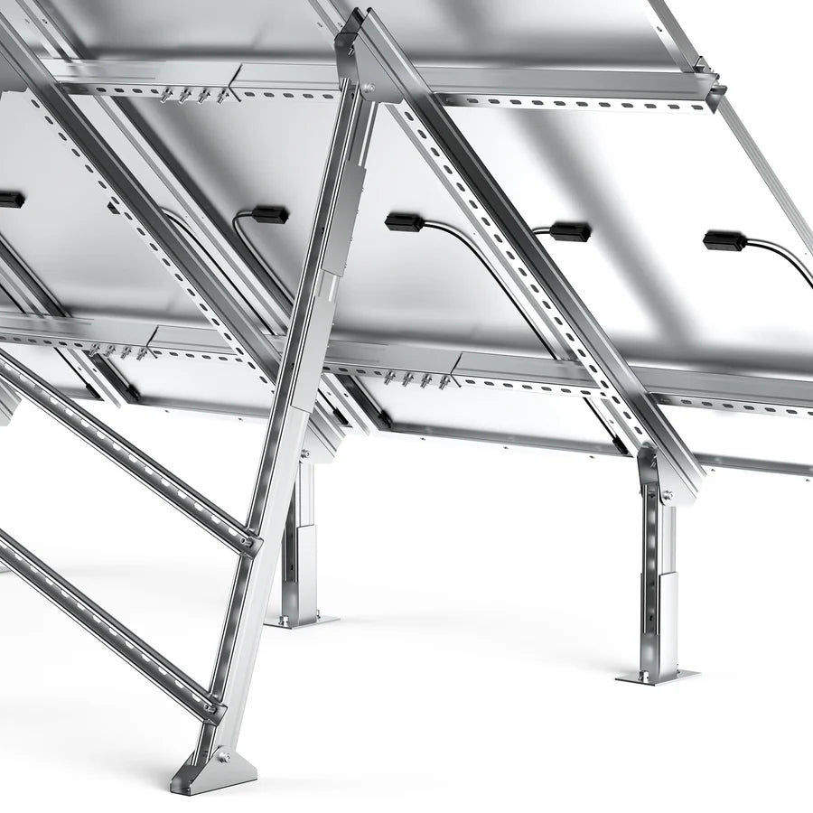 FE-FAITH Solar Ground Mount | Fit MEGA 335 / MEGA 410 | Adjustable, Easy-to-Install Brackets for 1-4 Panels
