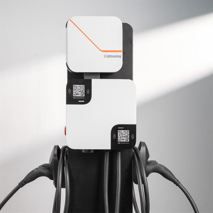 Wattsaving DA14 14kW dual-gun smart AC EV charger with 7kW per port for fast and safe electric vehicle charging at home or commercial sites