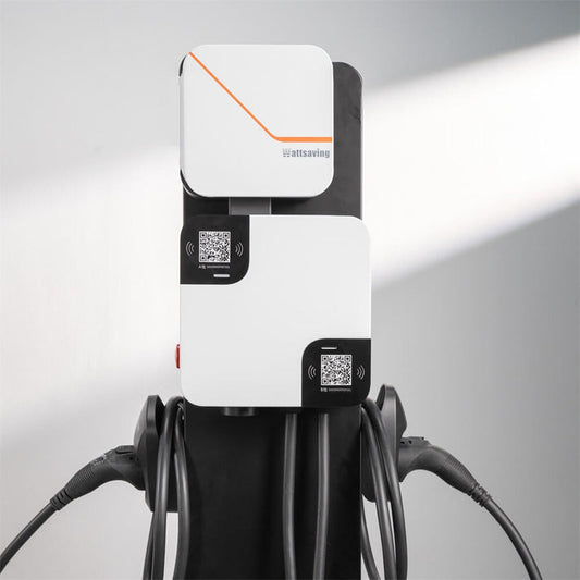 Wattsaving DA14 14kW dual-gun smart AC EV charger with 7kW per port for fast and safe electric vehicle charging at home or commercial sites