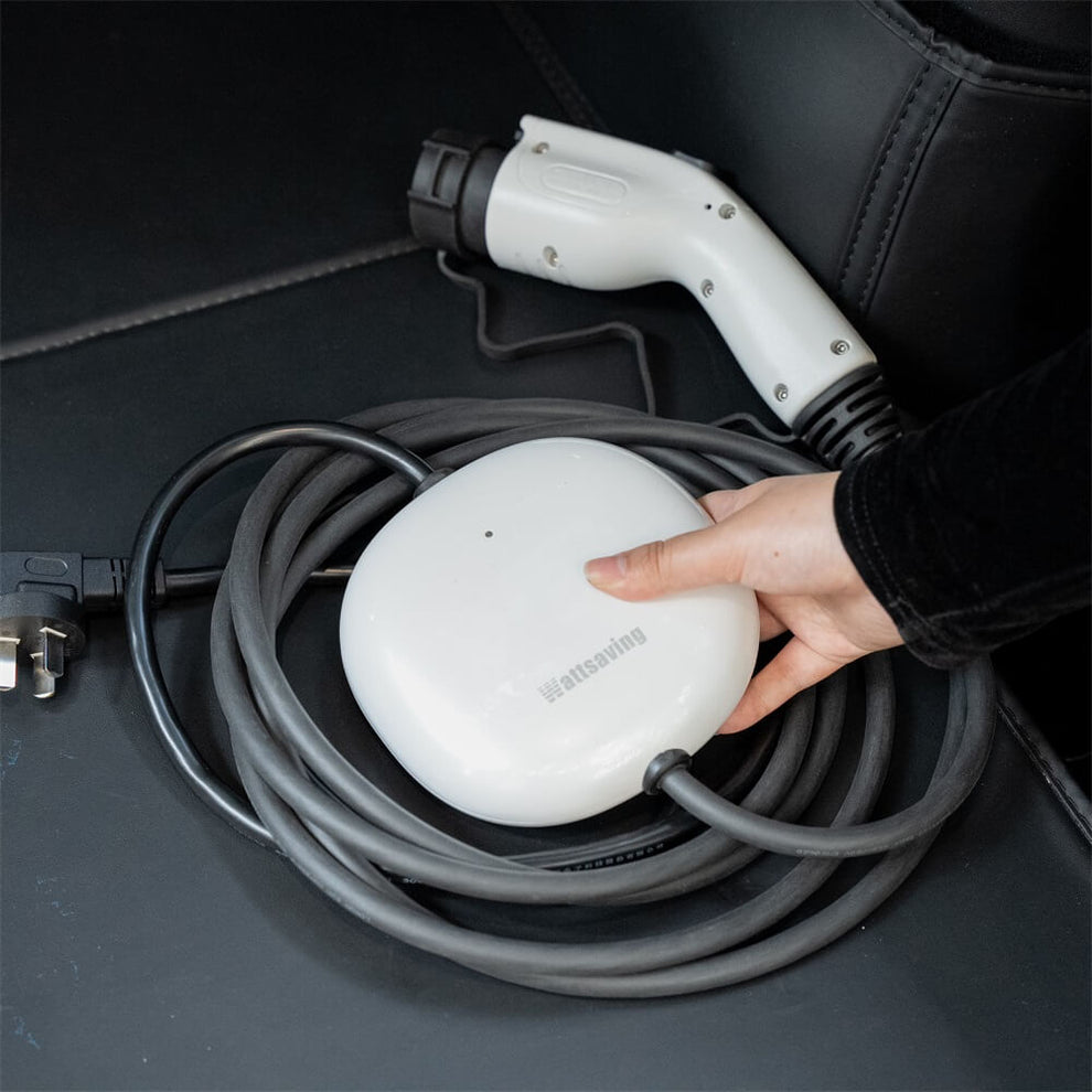 Wattsaving M2 3.5kW portable AC EV charger with IP65 weatherproof rating and 3.5m cable for fast, safe electric vehicle charging on the go