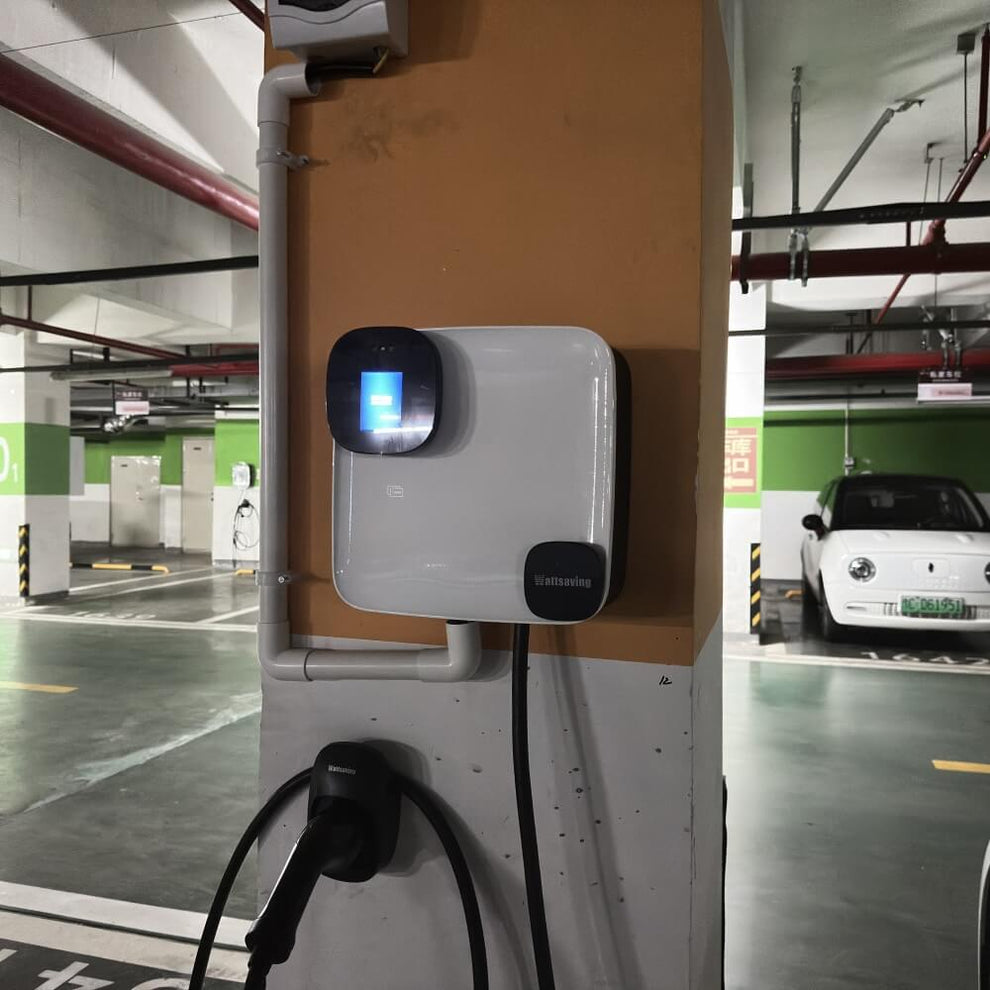 Wattsaving WE X7 7kW face recognition smart AC EV charger with IP65 weatherproof design for fast and secure electric vehicle charging