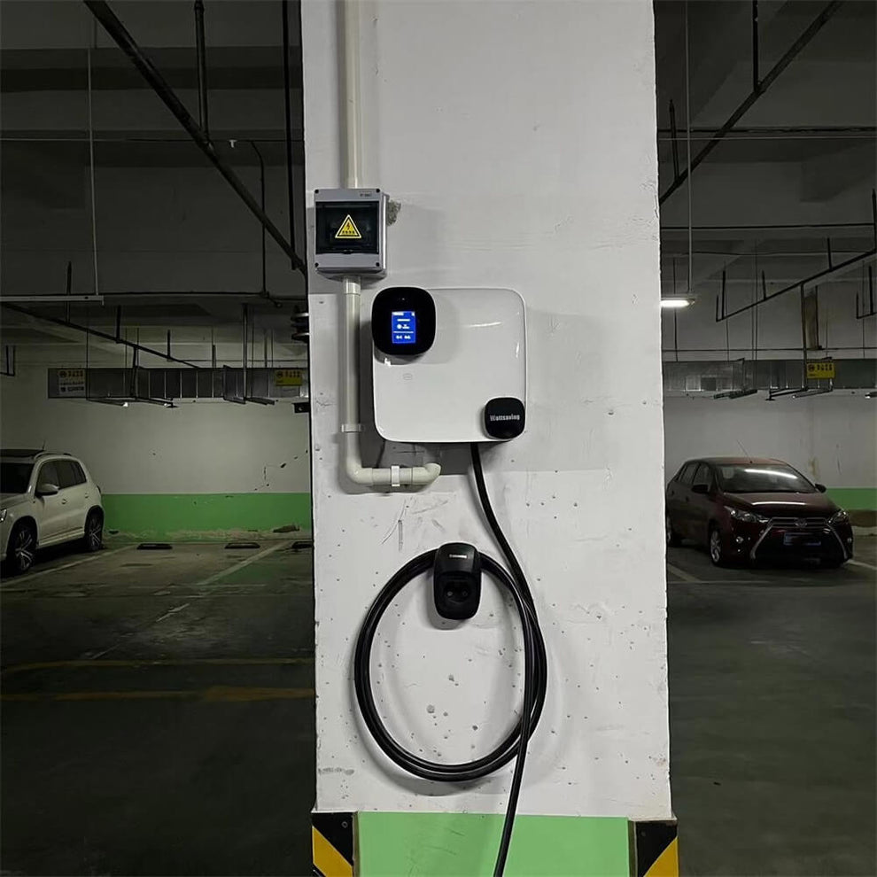 Wattsaving WE X7 7kW face recognition smart AC EV charger with IP65 weatherproof design for fast and secure electric vehicle charging
