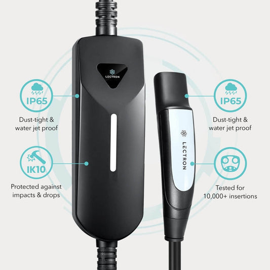 FE-FAITH Lectron Portable Level 1 & 2 Tesla NACS EV Charger | 110V & 240V | 12 & 40 Amp | NEMA 5-15 & 14-50