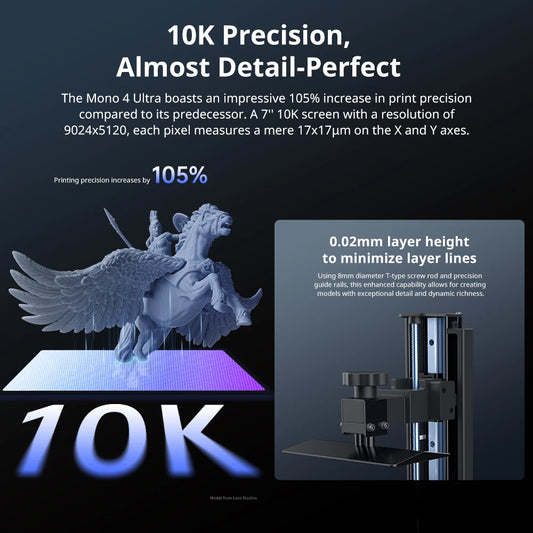 4 Ultra UV Resin 3D Printer UV Resin Printers 7inch 10K LCD screen