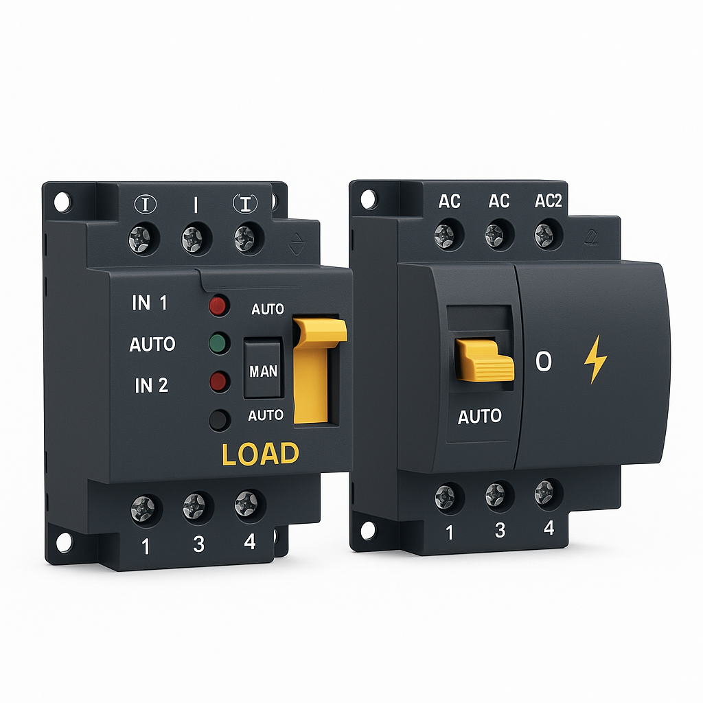 Fe Faith GridSafe™ Dual Power ATS Switch – 32A–80A DIN Rail