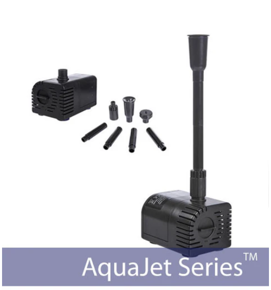 AquaJet Pro 12-24V solar submersible fountain pump with adjustable flow