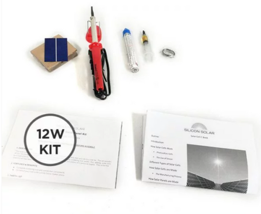Build Your Own 12W DIY solar panel kit with 30 commercial solar cells and soldering tools