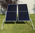 Adjustable ground mount for large solar panels with tilt and leg adjustments